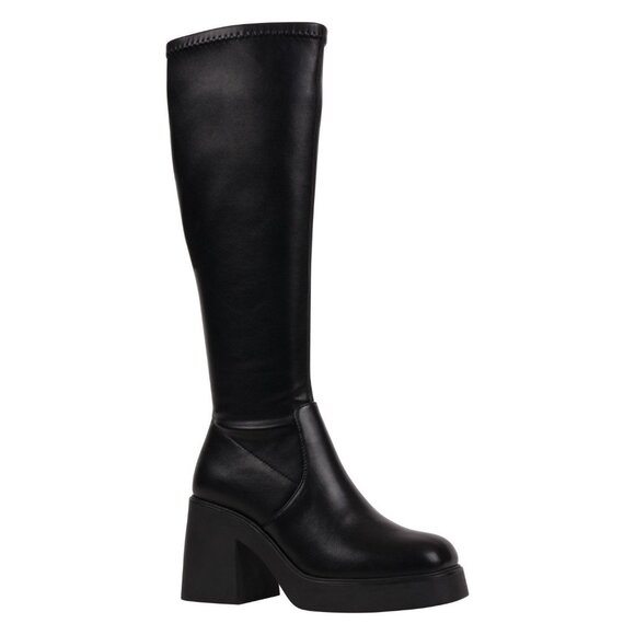 GC Shoes Womens Chantal Platform Elastic Knee High Boots Black Size 6 NIB - Picture 2 of 4